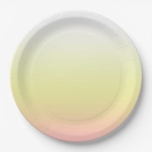 Assiettes En Carton Ombre doux blanc jaune rose