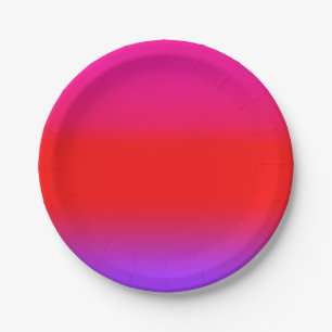 Assiettes En Carton Ombre rouge violet magenta Festive