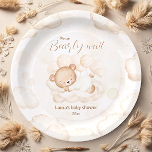 Assiettes En Carton On Peut Attendre Des Plaques De Papier Baby shower