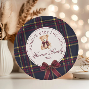 Assiettes En Carton On peut attendre le Baby shower d'ours en peluche
