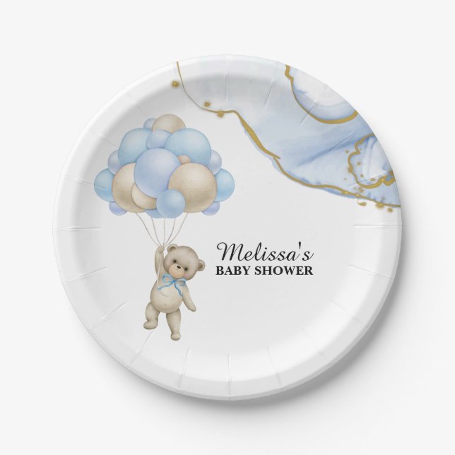 Assiettes En Carton On peut attendre le dessert baby shower (Devant)