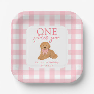 Assiettes En Carton One Golden Year Golden Doodle Girls Birthday