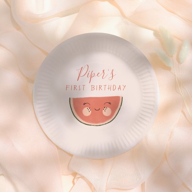 Assiettes En Carton One In A Melon Cute First Birthday Party (Créateur téléchargé)