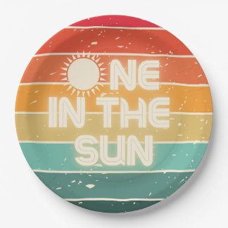 Assiettes En Carton One in the Sun, Birthday Party Plate