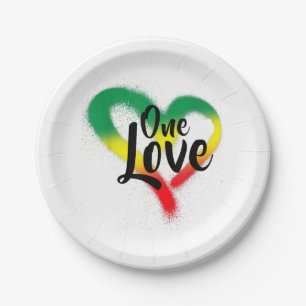 Assiettes En Carton One Love One Heart Reggae Vibes