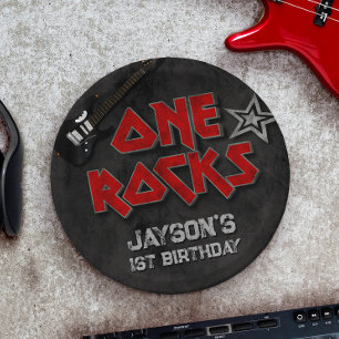 Assiettes En Carton One Rocks - Garçon 1er anniversaire