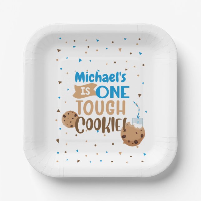 Assiettes En Carton One Tough cookie Birthday Paper Plates (Recto)