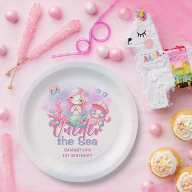 Assiettes En Carton ONEder la mer 1er anniversaire (Fête)