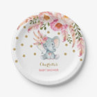 Or floral chic 7" de rose d'éléphant de bébé de