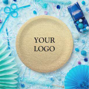 Assiettes En Carton Or personnalisé simple et élégant avec votre logo 