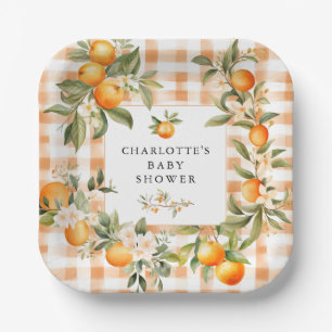 Assiettes En Carton Orange Blossom Bliss Little Cutie Baby shower