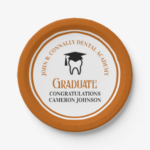 Assiettes En Carton Orange Dental School Custom Graduation Party