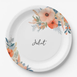 Assiettes En Carton Orange les années 70 80s 90s Rose Fête des mariées
