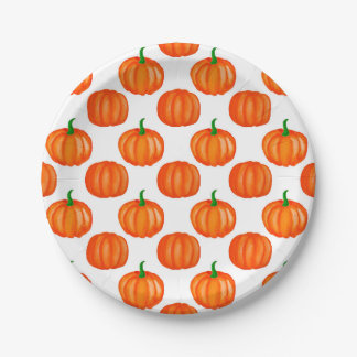 Assiettes En Carton Orange Motif Citrouille Halloween Thanksgiving