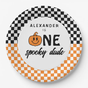 Assiettes En Carton Orange Un Type Effrayant Halloween 1er Anniversair