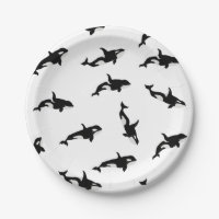 Orca Whale Illustration Pod Motif Océan Blanc