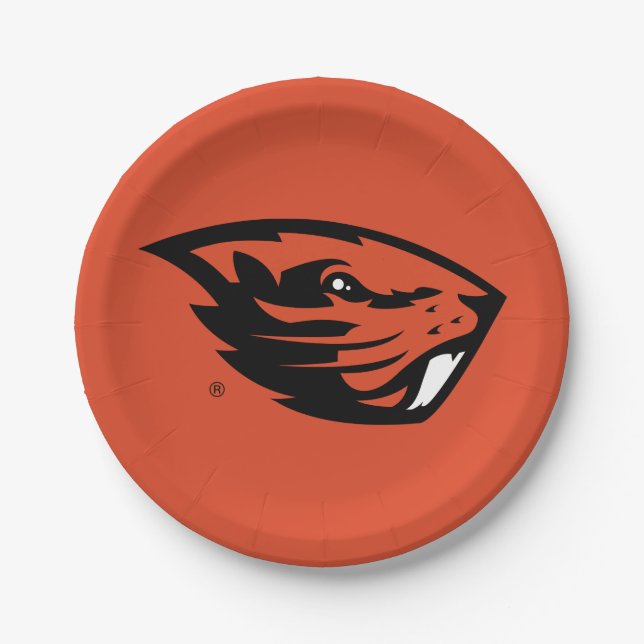 Assiettes En Carton Oregon State Beavers | Tête de castor (Devant)