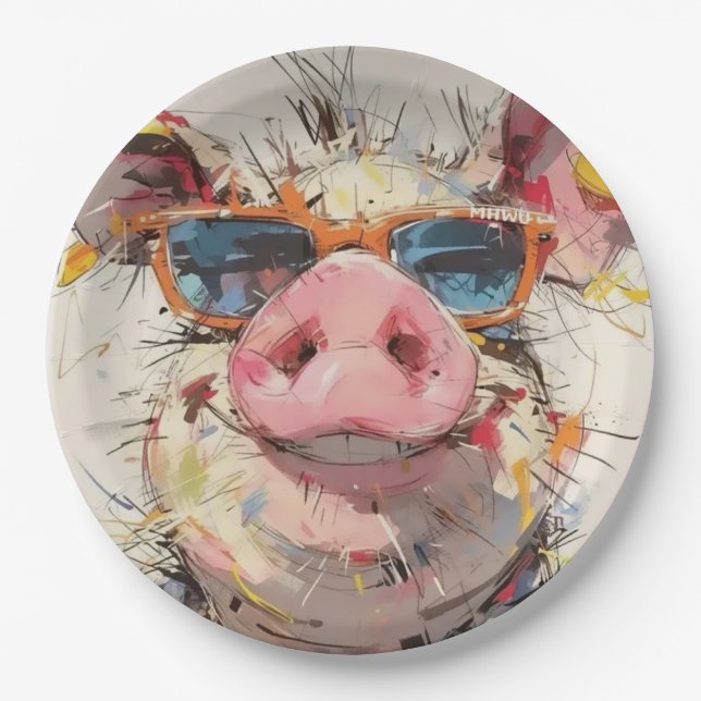 Assiettes En Carton Oreiller à lancer de cochons (Devant)