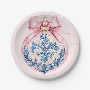 Assiettes En Carton Ornement rose et bleu de grand-millénaires