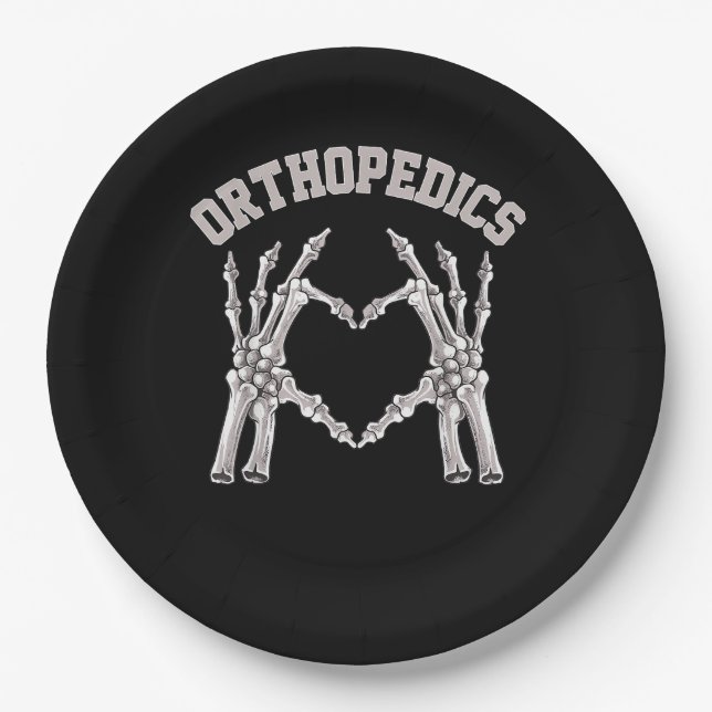 Assiettes En Carton Orthopédie Squelette Coeur main Ortho Infirmière R (Devant)
