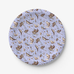Assiettes En Carton Otter en violet