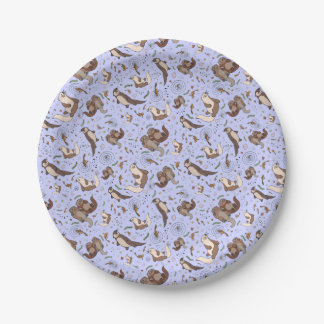 Assiettes En Carton Otter en violet