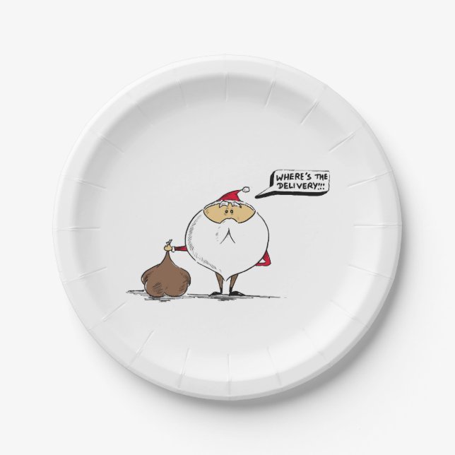 Assiettes En Carton Où est la livraison Noël Père Noël (Devant)