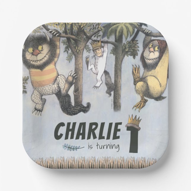 Assiettes En Carton Où les choses sauvages sont 1er anniversaire (Recto)