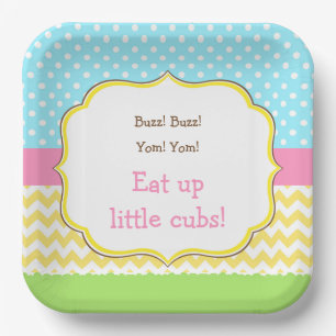 Assiettes En Carton Ours de miel et abeille bourde Anniversaire