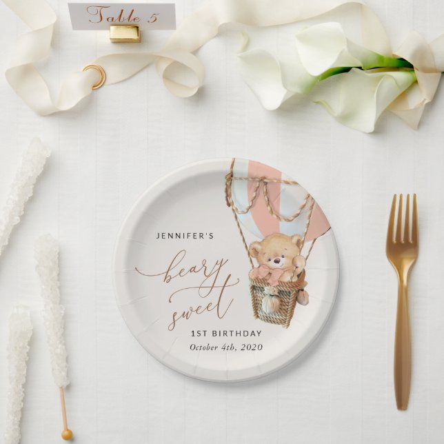 Assiettes En Carton Ours En Conflit, Ballotte À Air Chaud Rose, Premie (Mariage)