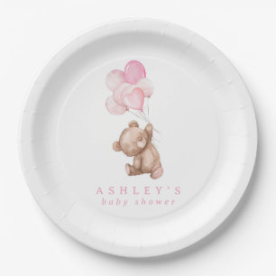 Assiettes En Carton Ours en peluche rose que nous pouvons à peine atte