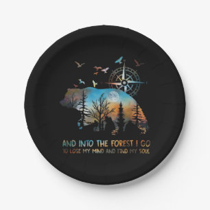 Assiettes En Carton Ours Et Dans La Forêt Je Vais Perdre Mon Esprit Et