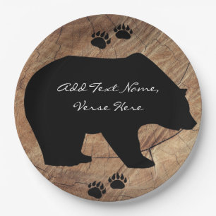 Assiettes En Carton Ours Noir Et Paniers Ours