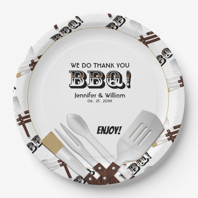 Assiettes En Carton Outils de Gril Je Fais BBQ (Devant)