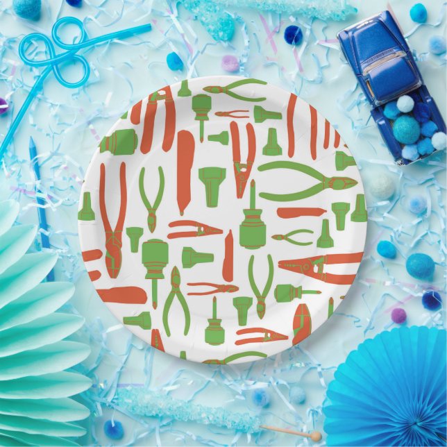 Assiettes En Carton Outils électriques du commerce (Fête)