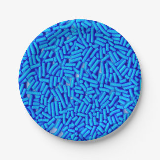 Assiettes En Carton Paillettes bleues Jimmies bleus