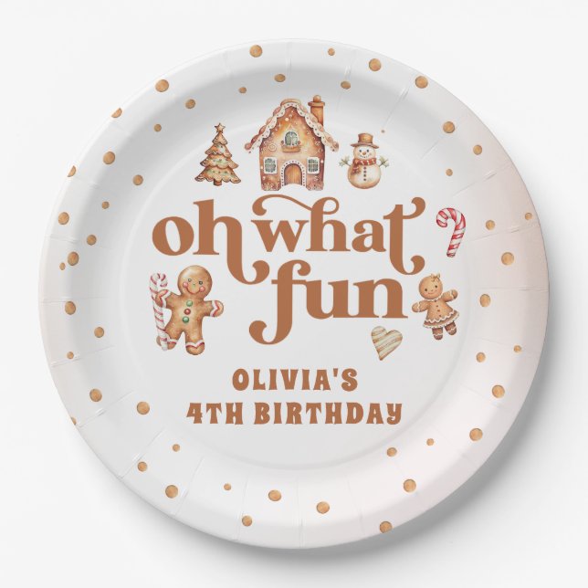 Assiettes En Carton Pain d'épices d'hiver Noël Cookie fête d'anniversa (Devant)