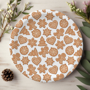 Assiettes En Carton Pain d'épices Homme Cookies Noël mignon