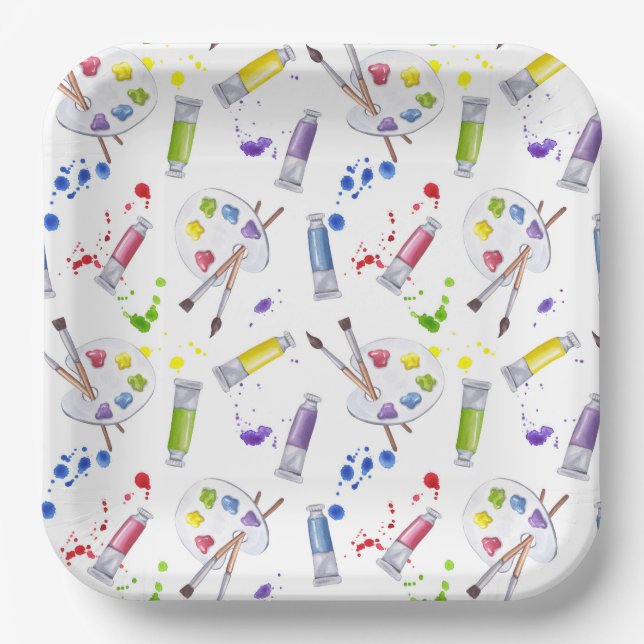 Assiettes En Carton Paint Party Artist (Recto)