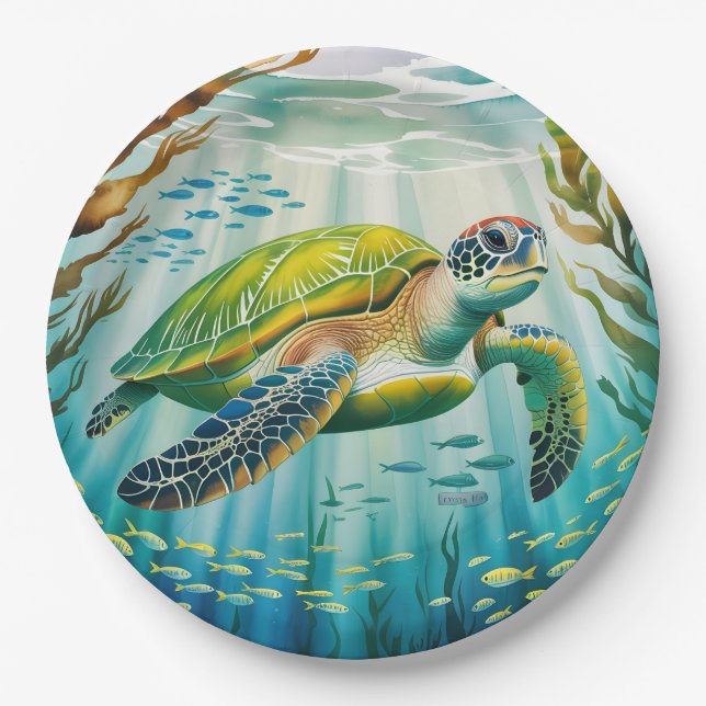 Assiettes En Carton Painted Turtle (Devant)