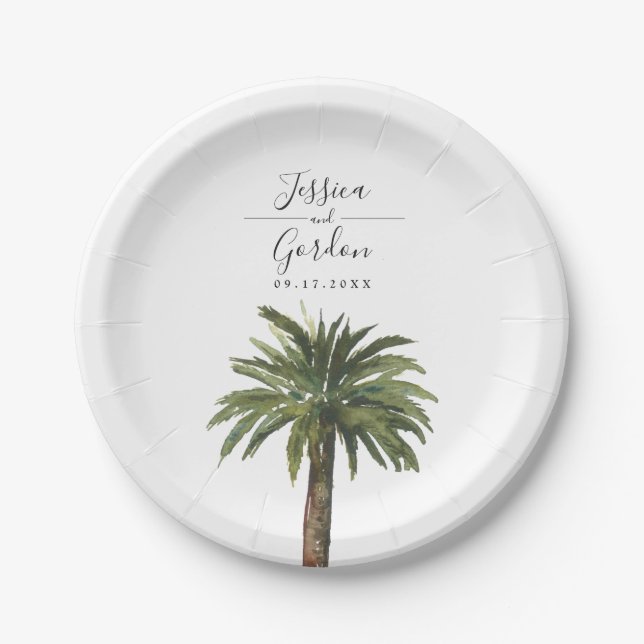 Assiettes En Carton Palm Dusty | Plaque de papier (Devant)