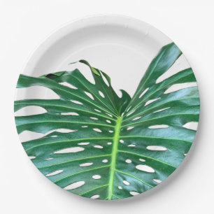 Assiettes En Carton Palm Leaf, feuillage tropical, forêt tropicale