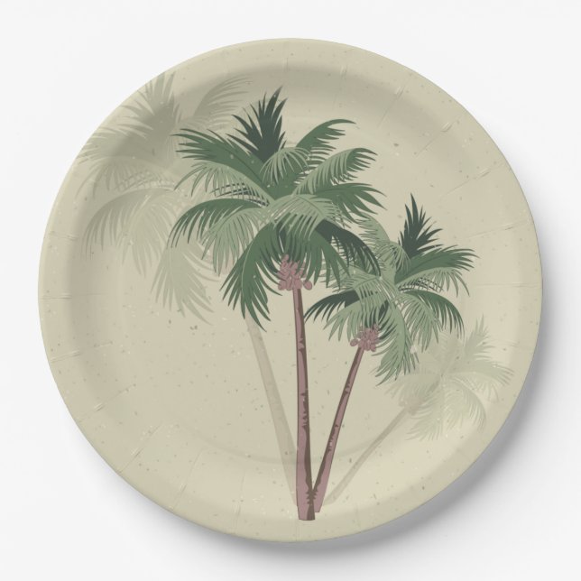 Assiettes En Carton Palmiers vintages (Devant)