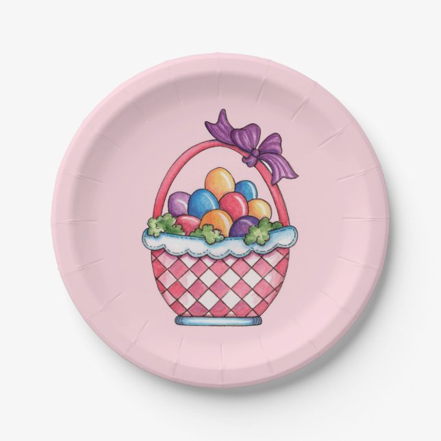 Assiettes En Carton Panier de Pâques - plaques à papier (Devant)
