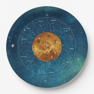 Assiettes En Carton Panneau astrologique Taurus Zodiac - Planète Vénus