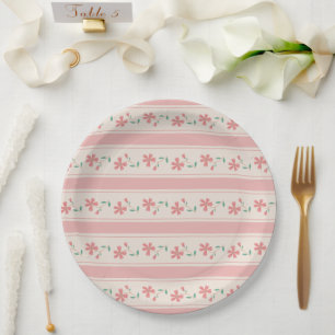 Assiettes En Carton Panneau de Naissance à Lettre Main Fleurie Petit B
