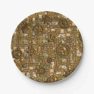 Assiettes En Carton Panneau de Steampunk - Équipements et tuyaux - Lai