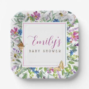 Assiettes En Carton Panneau Fleur sauvage papillon de printemps