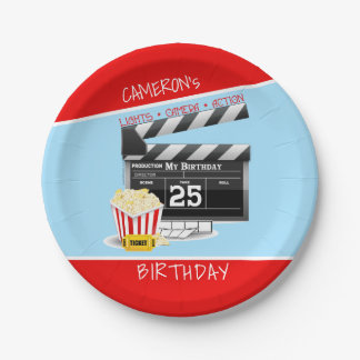Assiettes En Carton Panneaux de films Popcorn 25e anniversaire
