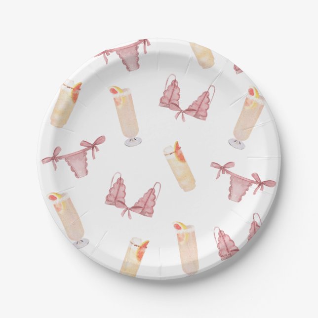 Assiettes En Carton Panneaux & Palomas Fête des mariées Bachelorette (Devant)